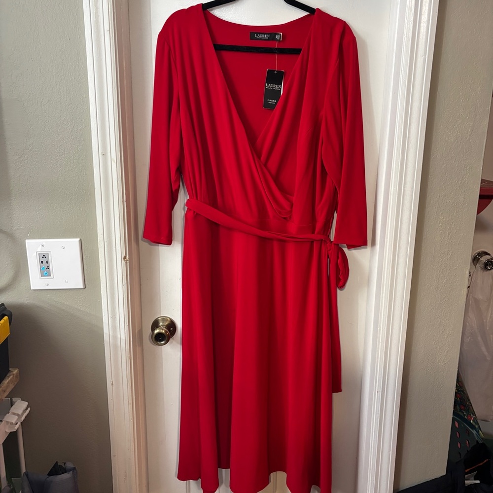 Ralph Lauren Red Long Sleeve Dress